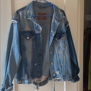Zara distressed denim jacket!!